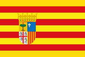 Flagge von Aragonien, Spanien Flagge von Aragonien, Spanien